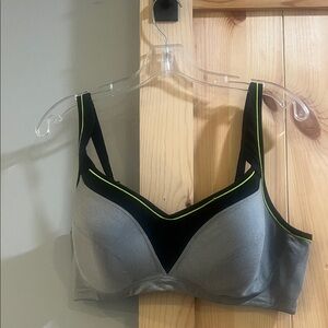 Torrid Gray and Black Sports Bra with Neon Accents size 40dd